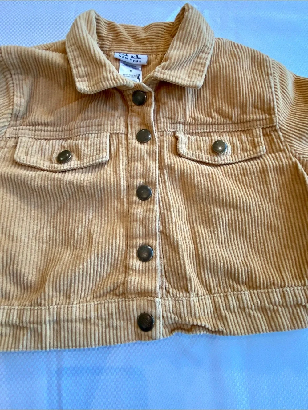 Nicole Miller Kids Corduroy Jean Jacket in Mustard